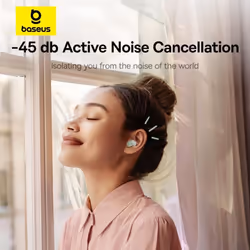 Baseus Airnora 3 True Wireless Earbuds -45db Noise Cancellation, Low Latency, Bluetooth 5.4, Lady Earphones, Bluetooth Earphones - green