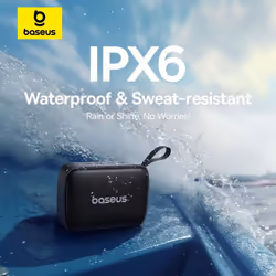 Baseus AeQur 30 Mini Portable Bluetooth Speaker, IPX6 Waterproof, 40mm Large Drivers, Outdoor Speakers, Music Box - black