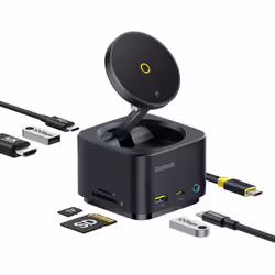 Baseus MagPro Series II, USB Type-C, HDMI, USB 3.2 Gen 1 (3.1 Gen 1) Type-A, USB 3.2 Gen 1 (3.1 Gen 1) Type-C, MicroSD (Trans ...