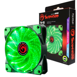Marvo FN-10 GREEN computer cooling system Computer case Fan 12 cm Black, Green