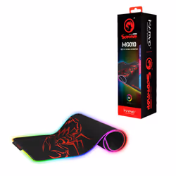 Marvo MG010, Black, Red, Image, Microfibre, USB powered, Non-slip base, Gaming mouse pad