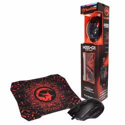 Marvo M355+G1, Ambidextrous, Optical, USB Type-A, 6400 DPI, Black