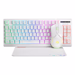 Marvo CM310-WH, Wired, USB, Membrane, QWERTY, RGB LED, White