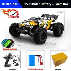 4x4 Remote Control Car 16101PRO/16102PRO Brushless 4WD 70KM/H 2.4G RC Car Electric High Speed Off-Road Drift Toys fo - as the picture, 16102pro yellow