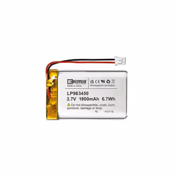 Lithium Polymer battery 3.7V 1800mAh 963450 Lipo Rechargeable Battery Pack with wire JST Connector for Dashcam and Bluetooth ...