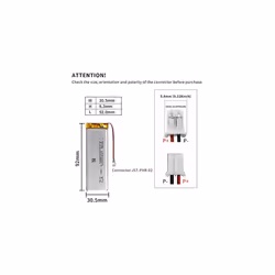 Lithium Polymer battery 3.7V 2300mAh 803090 Lipo Rechargeable Battery Pack with wire JST Connector-confirm device & connector polarity before purchase