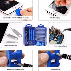 115 in 1 Precision Screwdrivers Set DIY Repair Tools Kit for iPhone, Laptop, PC, Watch, Glasses and Other Electronics - red