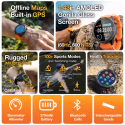AGM Legion Pro Smartwatch Black GPS - Additional view 4