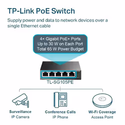 TP-Link 5-Port Gigabit Easy Smart PoE Switch with 4-Port PoE+ - Additional view 5