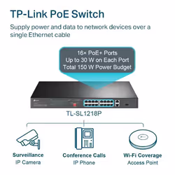 TP-Link 16-Port 10/100 Mbps + 2-Port Gigabit Rackmount PoE Switch with 16-Port PoE+ - Additional view 4