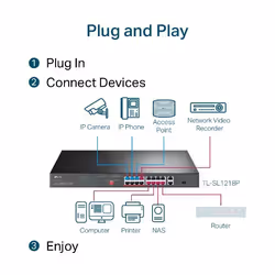 TP-Link 16-Port 10/100 Mbps + 2-Port Gigabit Rackmount PoE Switch with 16-Port PoE+ - Additional view 7
