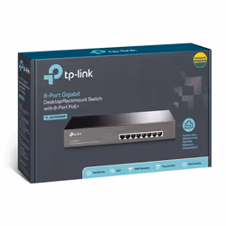 TP-Link TL-SG1008MP Unmanaged Gigabit Ethernet (10/100/1000) Power over Ethernet (PoE) 1U Black - Additional view 4