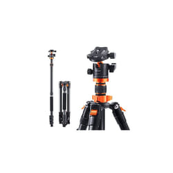 Camera Tripod KF Concept 62 Aluminum Tripod Monopod with Quick Release Plate Ball Head and Compact Travel Carrying Bag for DSLR Canon Nikon Sony