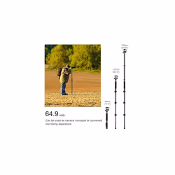 Camera Tripod KF Concept 62 Aluminum Tripod Monopod with Quick Release Plate Ball Head and Compact Travel Carrying Bag for DSLR Canon Nikon Sony