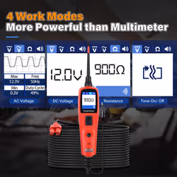 Autel PowerScan PS100 Original Power Circuit Probe Tester, 12V 24V Electrical System Diagnostic Tool, Read AC DC Resistance, Component Activation,