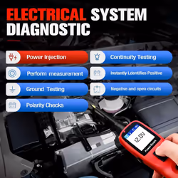 PowerScan PS100 Power Circuit Probe Tester Kit, 12V 24V Electrical Circuit System Diagnostic Tool, Automotive Circuit Tester, Read AC/DC Current