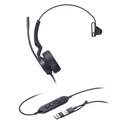 Yealink UH44 Mono Teams USB-C/A Headset, Wired, 20 - 20000 Hz, Office/Call center, 127 g, Headset, Black