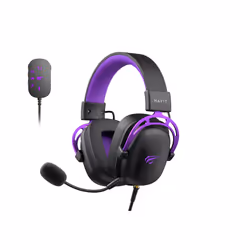 Havit H2002C+U - gaming headphones (black and purple), Wired, Gaming, 20 - 20000 Hz, 301 g, Headphones, Black, Violet