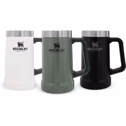 Stanley Adventure Vacuum Keeps Cold for 7 Hours-Stainless Steel Beer Stein with Handle, Hammertone Green, 0.7L