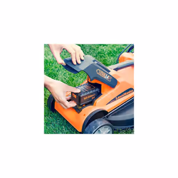 MX 24V 34cm Cordless Lawnmower Plus Spare Battery, MX 24V 4.0Ah Lithium Ion Battery and Fast Charger - With Rear Roller (34cm Mower)