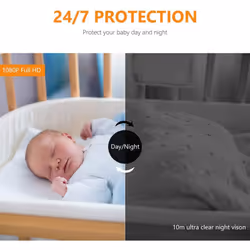 Baby Monitor 1080P WiFi Security Camera,Baby Crying/Human Detection Night Vision Alexa & Google,Cloud/SD Card Slot (Imou CUE 2C)