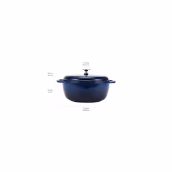 Amazon Basics Cast Iron Dutch Oven Pot with Lid  Enameled  Round  Dual Handles  Heavy-Duty  Medium  6-Quart  Navy