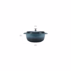 Amazon Basics Cast Iron Dutch Oven Pot with Lid  Enameled  Round  Dual Handles  Heavy-Duty  Large  7.3-Quart  Gray