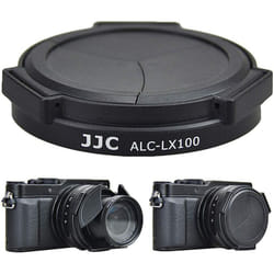 JJC Auto Open and Close Lens Cap for Panasonic DC-LX100II DMC-LX100, Leica D-LUX (Typ 109) D-LUX 7 Camera Replaces Panasonic DMW-LFAC1 - Black