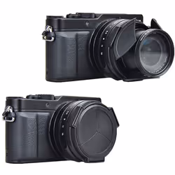 JJC Auto Open and Close Lens Cap for Panasonic DC-LX100II DMC-LX100, Leica D-LUX (Typ 109) D-LUX 7 Camera Replaces Panasonic DMW-LFAC1 - Black