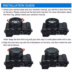 JJC Auto Open and Close Lens Cap for Panasonic DC-LX100II DMC-LX100, Leica D-LUX (Typ 109) D-LUX 7 Camera Replaces Panasonic DMW-LFAC1 - Black