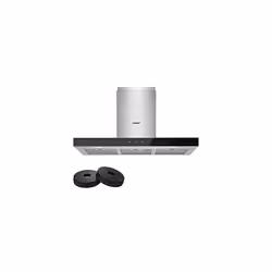 90 cm Chimney Cooker Hood 90M77 Stainless Steel Extractor Hood LED and Recirculating Ducting System Wall Mounted Range Hood 9 ...