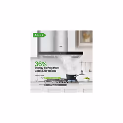 90 cm Chimney Cooker Hood 90M77 Stainless Steel Extractor Hood LED and Recirculating Ducting System Wall Mounted Range Hood 900 mm Extractor Fan