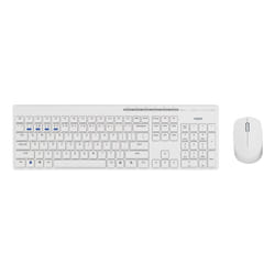 Rapoo 8110M keyboard Mouse included Universal RF Wireless + Bluetooth QWERTY English White