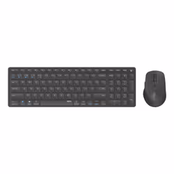 Rapoo 9700M keyboard Mouse included Universal USB + Bluetooth QWERTY Dark Grey