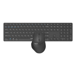 Rapoo 9800M keyboard Mouse included Universal USB + Bluetooth QWERTY Dark Grey