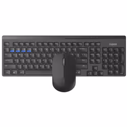 Rapoo 8100M, Full-size (100%), Wired & Wireless, USB + Bluetooth, QWERTY, Dark Grey, Mouse included