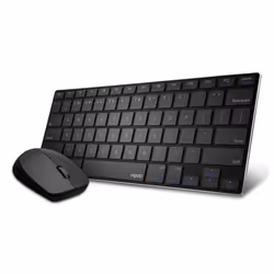 Rapoo 9000M keyboard Mouse included Universal USB + Bluetooth QWERTY Black