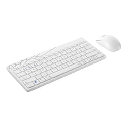 Rapoo 8000M keyboard Mouse included Universal USB + Bluetooth QZERTY White