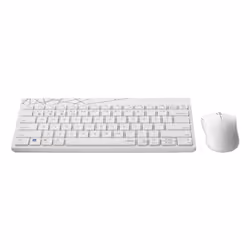 Rapoo 8000M keyboard Mouse included Universal USB + Bluetooth QZERTY White