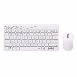 Rapoo 8000M keyboard Mouse included Universal USB + Bluetooth QZERTY White