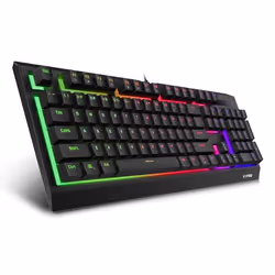 Rapoo V52S, Full-size (100%), Wired, USB, Membrane, QWERTY, Black