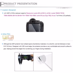 JJC Ultra-thin LCD Optical Glass Screen Protector for Panasonic LX100 II, LX100, TZ100, TZ90, TZ85, TX1, FZ85, DC-ZS70, ZS110, ZS100