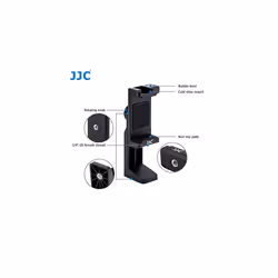 Universal 360 Degree Rotation Tripod Mount Holder with Adjustable Clamp, Cold Shoe Mount & Spirit Level for Smart Phones i.e iPhone, Huawei, MI,