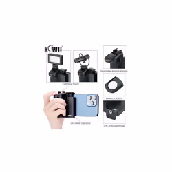 Smartphone Hand Grip Holder Stabilizer with Wireless Remote for Selfie Vlog Video Recording Compatible with iPhone 15 14 13 12 11 XS X XR 8+ 8 7+ 7 6S