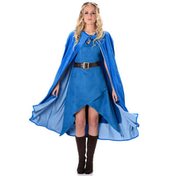 Women's blue medieval warrior costume - M