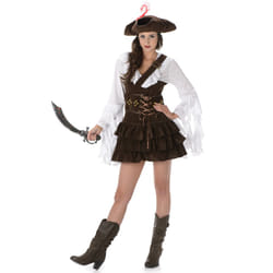 Women's chamois effect pirate costume - M