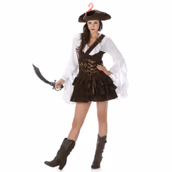 Women's chamois effect pirate costume - L