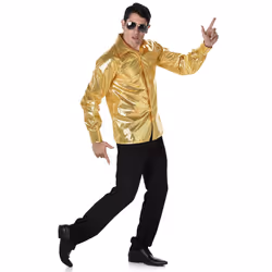 Men's gold sequin disco shirt - XL