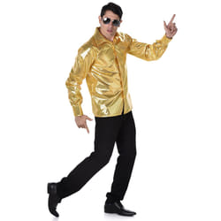 Men's gold sequin disco shirt - XL