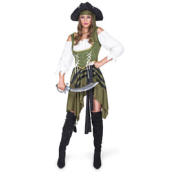 Women's green buccaneer pirate costume - XL